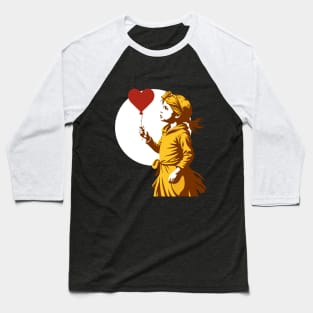 Girl with heart Balloon: Close-Up Embrace Baseball T-Shirt